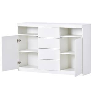 Buffet LED Neptunus Ⅲ Blanc - Bois manufacturé - Métal - Bois massif - 35 x 72 x 140 cm