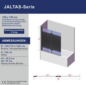 Badewannenaufsatz 2tlg ESG Breite: 120 cm