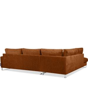 Ecksofa BRENTIS Orangerot - Ecke davorstehend links - Ottomane davorstehend links