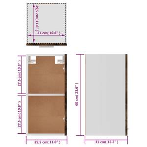 Hängeschrank 3016496-7 Braun - Raucheiche Dekor - 29 x 60 cm