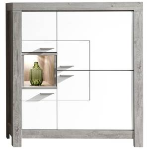 Highboard Grita 4 LED Weiß - Holzwerkstoff - 118 x 140 x 42 cm