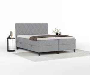 Boxspringbett Gwen mit Topper Grau - Breite: 200 cm