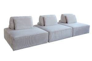 Modulsofa WIOLO SOFT 3 Module 3 Kissen Hellgrau