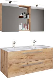 Waschtisch Budasi  3er Set Braun - Keramik - Holzwerkstoff - 112 x 127 x 46 cm