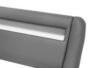 Doppelbett mit LED AVIGNON Grau - 180 x 70 x 221 cm - Kunstleder - Matt lackiert