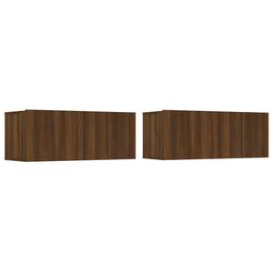 TV-Schrank 4er Set D153 Eiche Schwarzbraun Dekor