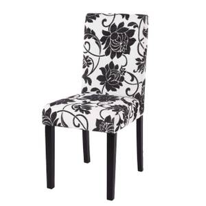 Chaise salle à manger Littau  jacquard Noir - Blanc - Textile - 43 x 90 x 56 cm