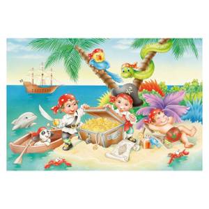 Puzzle Piratenbanden inklusive 1 Poster Papier - 20 x 4 x 28 cm