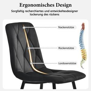 Esszimmerstuhl VELV+ (4er Set) Schwarz