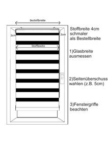 Doppelrollo ohne Bohren Grau - Breite: 90 cm