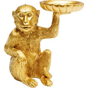 Deko Figur Monkey Tealight Holder Gold - Kunststoff - Stein - 11 x 11 x 7 cm