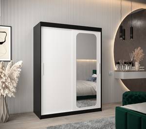 Armoire à portes coulissantes promo t2 Noir - Blanc - Largeur : 150 cm - 2 porte