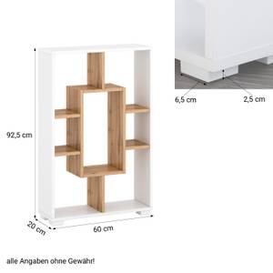 Standregal 7 Fächer 2235 Eiche Dekor - Holz - Weiß