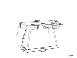 Bureau FRISCO Gris foncé - Gris - Chêne clair - Blanc