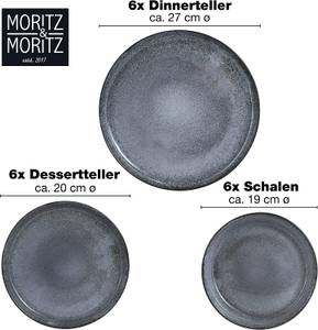 VIDA Keramik Geschirr-Set 18tlg Grau - Keramik - Ton - 30 x 32 x 32 cm