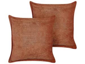 Kissen 2er Set ZINNIA Braun - Sandbraun - 43 x 43 x 43 cm