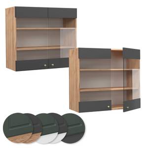 Glashängeschrank Fame-Line Anthrazit - Braun - 80 x 72 cm