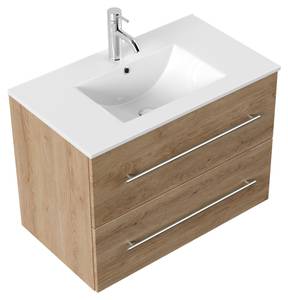 Badmöbel Firenze 80 eiche hell Braun - Holzwerkstoff - 46 x 61 x 81 cm