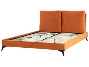 Lit double MELLE Noir - Orange - 176 x 95 x 228 cm