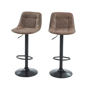 Lot de 2 tabourets de bar TOM Marron