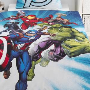 Bettwäsche Avengers Marvel 2-tlg. Blau - Grün - Rot - Textil - 135 x 200 x 1 cm