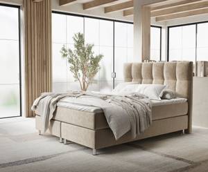 Boxspringbett Elisio Beige - Breite: 140 cm