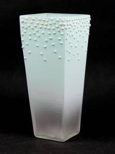 Handbemalte Glasvase Türkis - Glas - 11 x 25 x 11 cm
