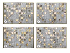 Gerahmtes Acrylbild Bright Memories Gold - Grau - Massivholz - Textil - 103 x 78 x 5 cm