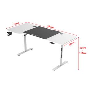 Verstellbarer Tisch Stryn Weiß - 160 x 75 cm