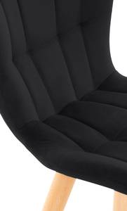 chaise salle à manger Elda Lot de 2 Noir - Fourrure synthétique