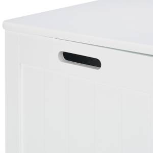 Coffre de rangement blanc avec couvercle Blanc - Bois manufacturé - 80 x 45 x 40 cm