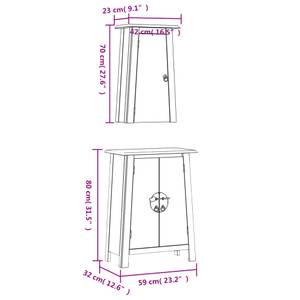 Badmöbel Set 3223458 (2-teilig) Braun - Massivholz - Holzart/Dekor - 59 x 80 x 32 cm