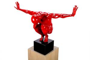 Skulptur Reine Perfektion Rot - Kunststein - Kunststoff - 80 x 61 x 33 cm