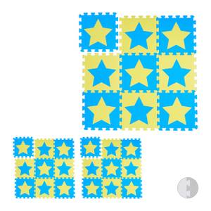 27x pièces de tapis de jeu bleu-jaune Bleu - Jaune