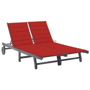 Chaise longue 3009264-2 Rouge - Profondeur : 123 cm