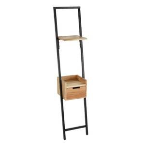 Nachttisch Reiin Schwarz - Braun - Massivholz - Holzart/Dekor - 30 x 140 x 25 cm