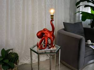 Lampe Krake Rot - Kunststoff - 32 x 53 x 28 cm