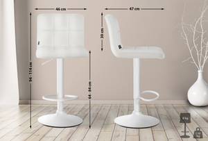 Tabouret de bar Peru Lot de 2 Crème - Blanc