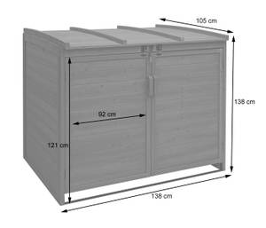 2er/4er Mülltonnenverkleidung H75b Braun