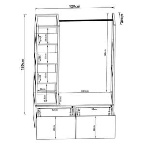 Garderobenständer Egmating Braun - Metall - 120 x 180 x 40 cm