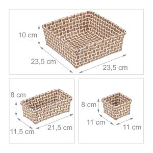 Boîte de rangement lot de 4 paniers Marron - Blanc