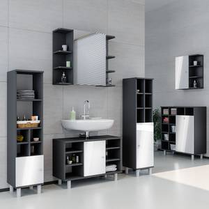 Mobilier de salle de bains Fynn Anthracite - Blanc