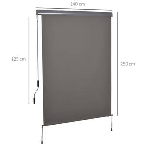 Senkrechtmarkise 830-262GY Glas Grau - Höhe: 250 cm