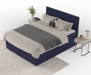 Boxspringbett Elodie Marineblau - 140 x 110 x 208 cm