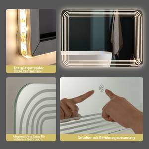 LED-Spiegel Badspiegel Silber - Glas - 50 x 3 x 70 cm