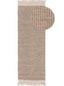 Tapis de couloir en laine Kim Beige - 70 x 200 cm