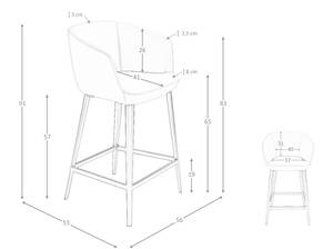 Tabouret 4134 Gris - Cuir synthétique - Textile - 56 x 91 x 53 cm