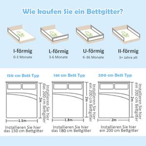 Bettgitter BB5647HS Grau - Metall - 47 x 95 x 200 cm