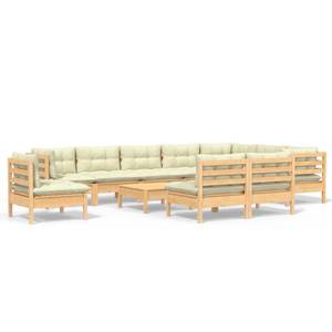 Garten-Lounge-Set Weiß - Massivholz - 64 x 29 x 64 cm