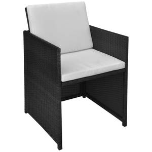 Gartenmöbel Set Schwarz - Metall - Polyrattan - 53 x 72 x 110 cm